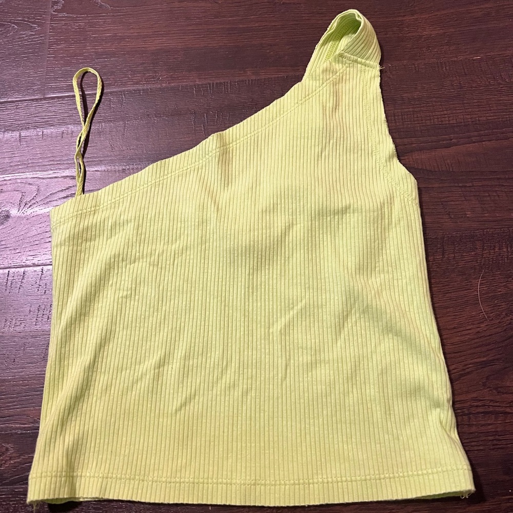 Urban Outfitters Neon Green Ribbed Top